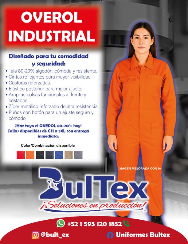 Overol Bultex 80/20 Industrial Larga Gabardina